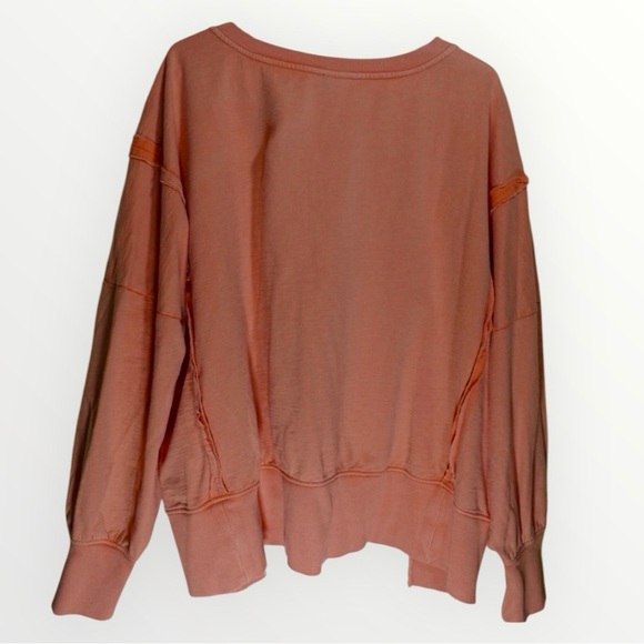 Anthropologie Pilcro Pintuck Sweatshirt – Peach/Orange – Size XL - Picture 2 of 10